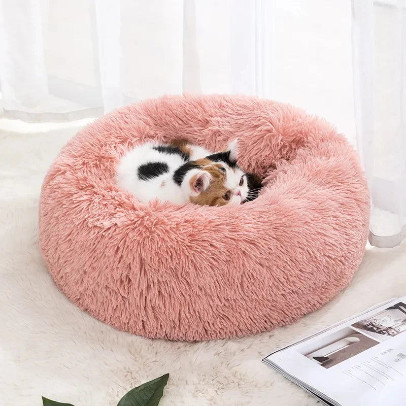 Pink Cozy Plush Pet Bed